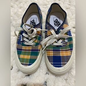 Vans Blue and Green Canvas Sneakers Classic Skate Style